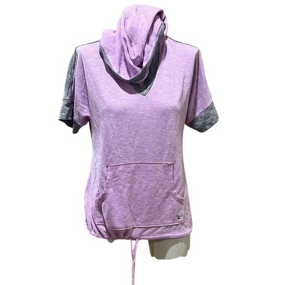 Champion Women's Hooded Short Sleeve Top Purple Size S Casual - Picture 1 of 9